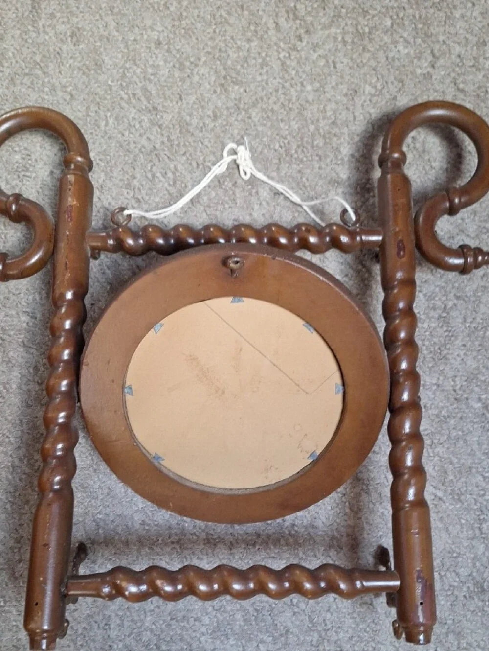 Antique/vintage Victorian-style turned wood entryway hat and coat rack & Mirror